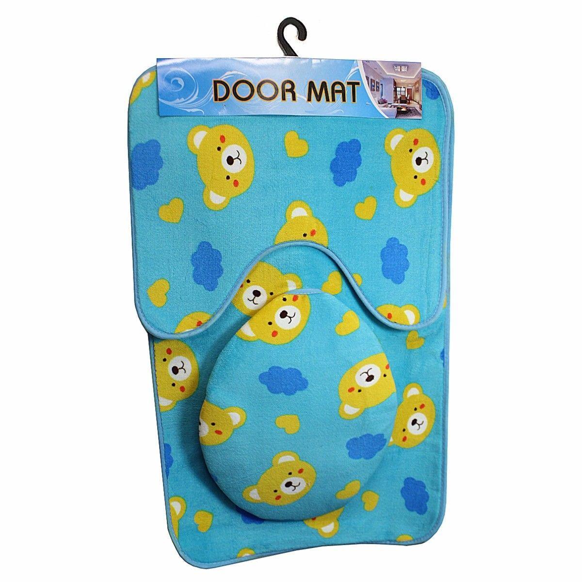 Bathroom Mat With Toilet Seat Cover Pedestal Mat 4760 (Parcel Rate)