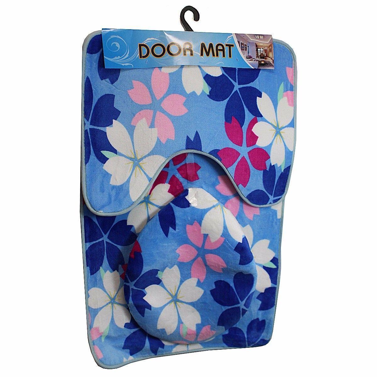 Bathroom Mat With Toilet Seat Cover Pedestal Mat 4760 (Parcel Rate)