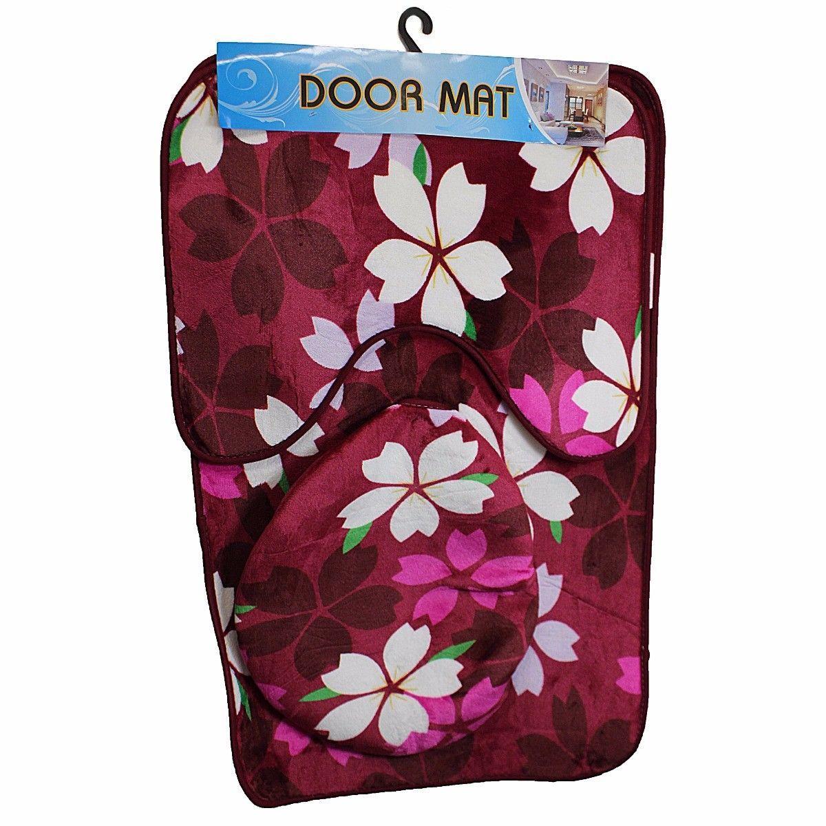 Bathroom Mat With Toilet Seat Cover Pedestal Mat 4760 (Parcel Rate)