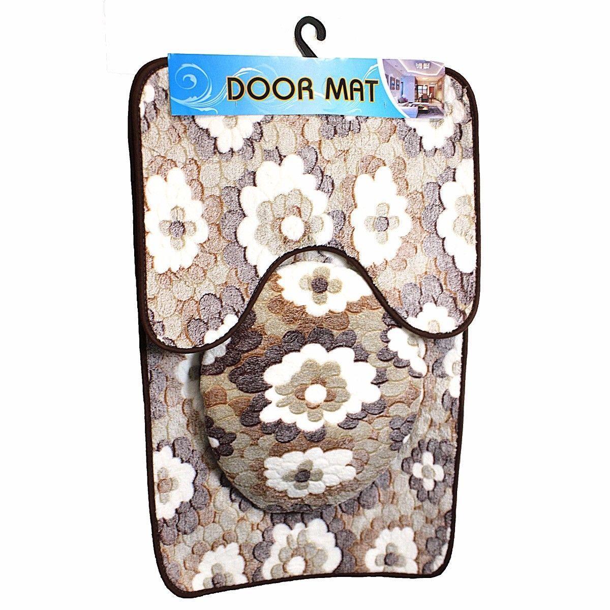 Bathroom Mat With Toilet Seat Cover Pedestal Mat 4760 (Parcel Rate)