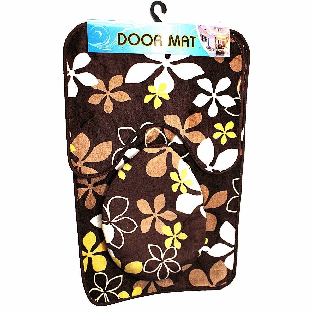 Bathroom Mat With Toilet Seat Cover Pedestal Mat 4760 (Parcel Rate)
