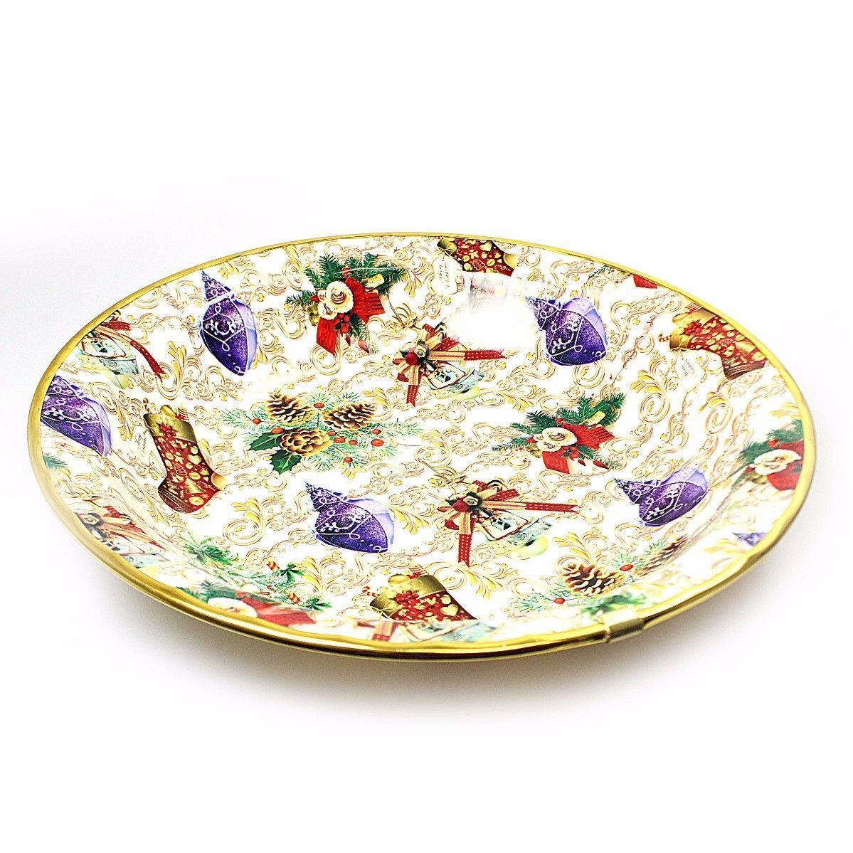Circular Novelty Christmas Party Food Tray 1536 (Parcel Rate)
