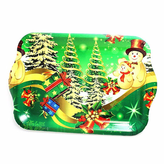 NOVELTY CHRISTMAS PRINTED FOOD TRAY SUITABLE FOR PARTIES   2772 (Parcel Rate)