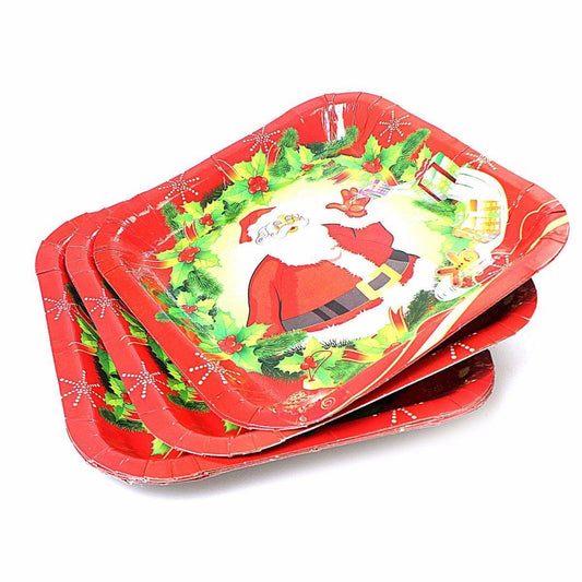 Novelty Assorted Design Christmas Plates Ideal For Parties 1672 (Large Letter)