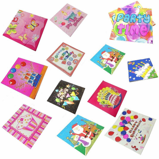 Pack of Fun Birthday Party Special Occasions Party Napkins Assorted Designs 1675 (Parcel Rate)