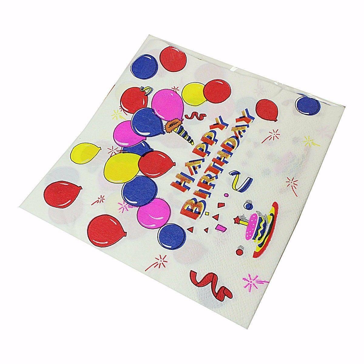 Pack of Fun Birthday Party Special Occasions Party Napkins Assorted Designs 1675 (Parcel Rate)