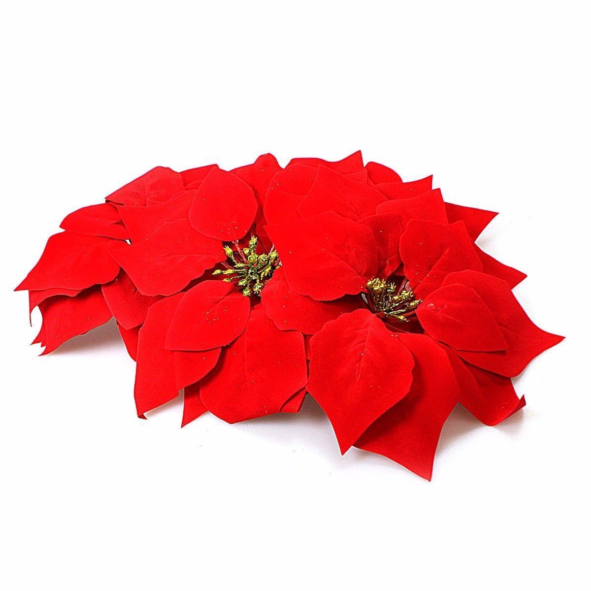 Christmas Poinsetta Novelty Red Flower Set 1245 (Parcel Rate)