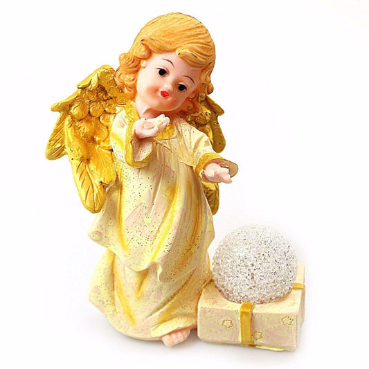 CHRISTMAS ANGEL WITH LIGHT UP GLOBE NO BATTERIES REQUIRED  1236 (Parcel Rate)