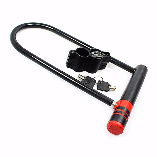 Secure Black Steel Bicycle Lock With Keys Outdoors 0687 (Parcel Rate)