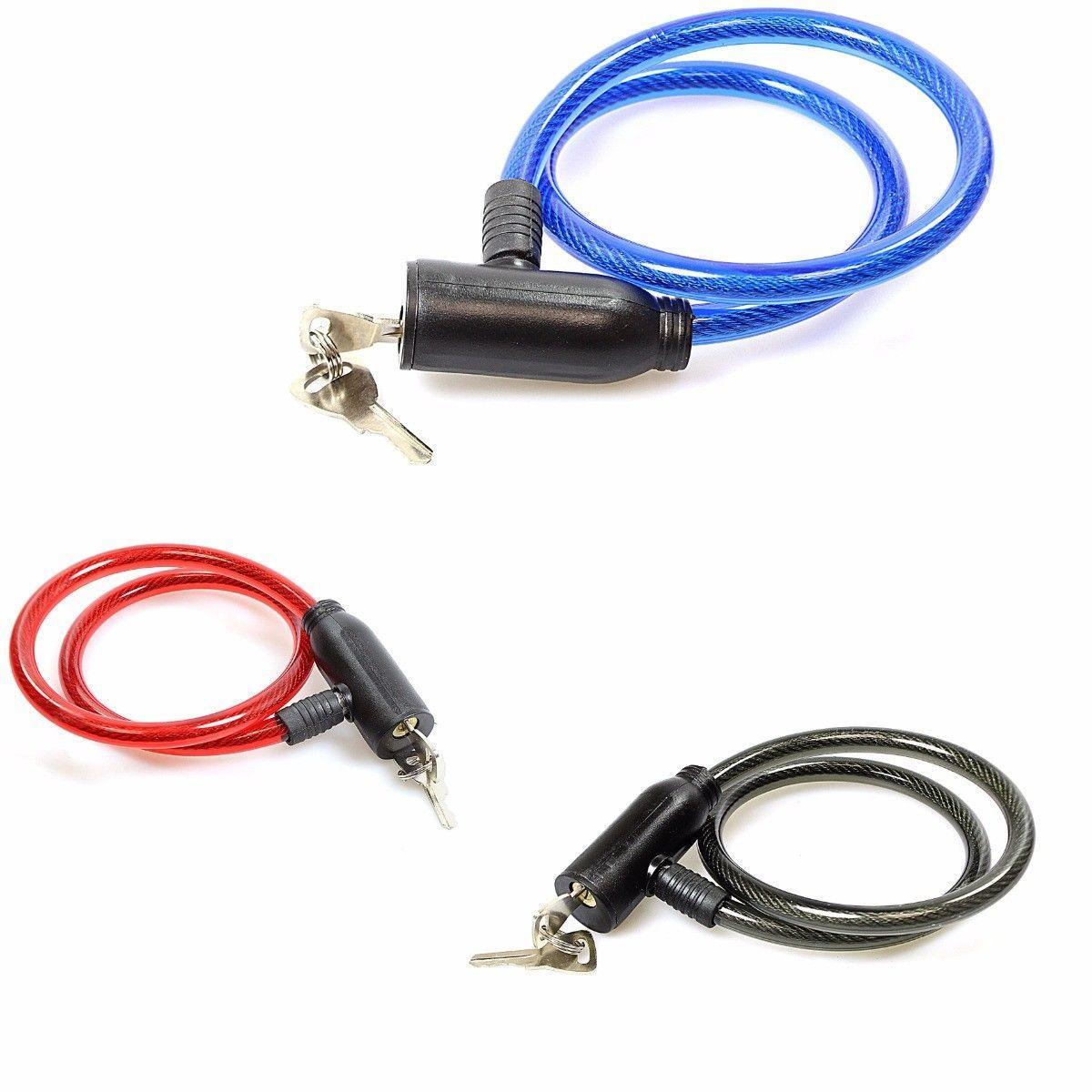 Assorted Colour Bicycle Lock With Keys Outdoors 0683 (Parcel Rate)