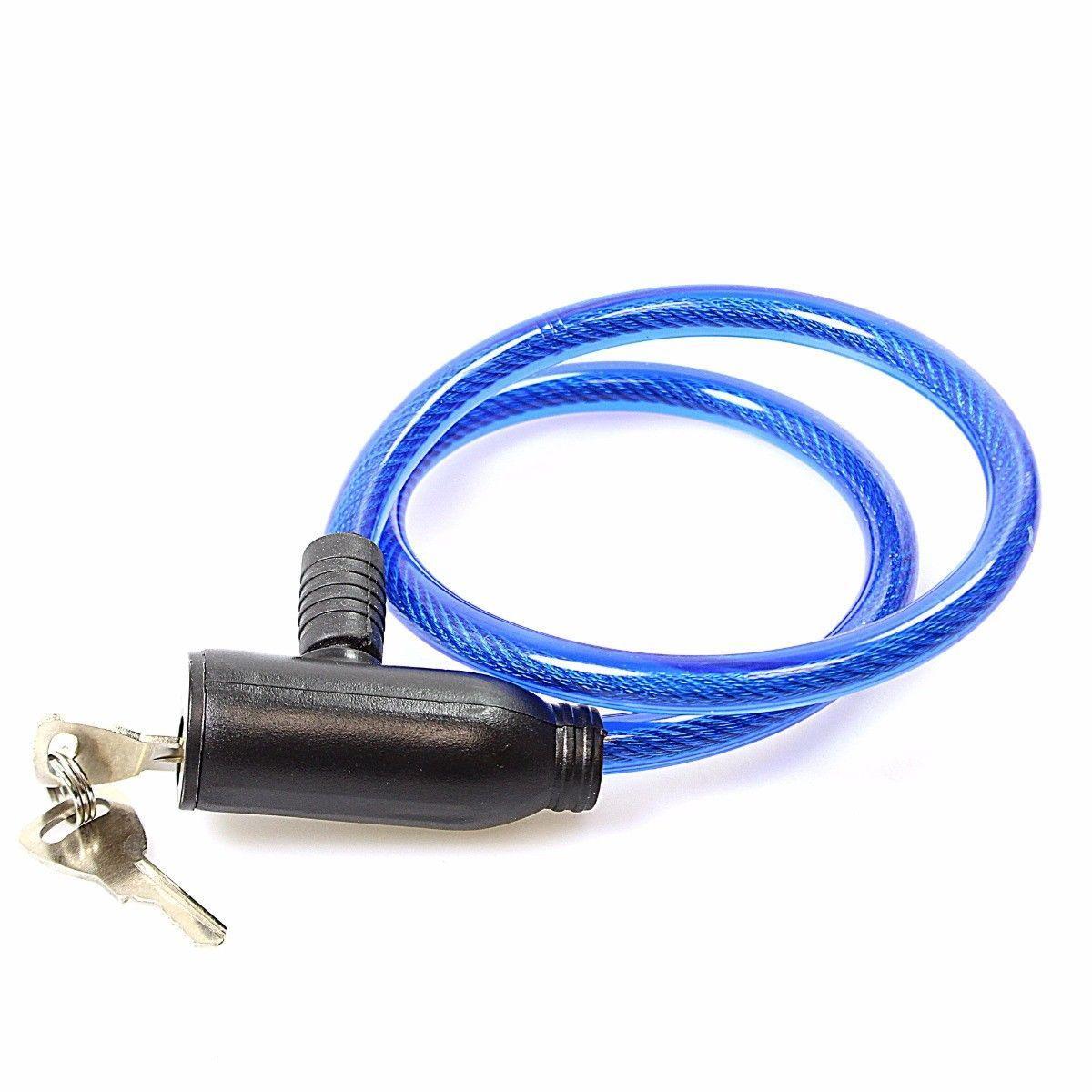 Assorted Colour Bicycle Lock With Keys Outdoors 0683 (Parcel Rate)