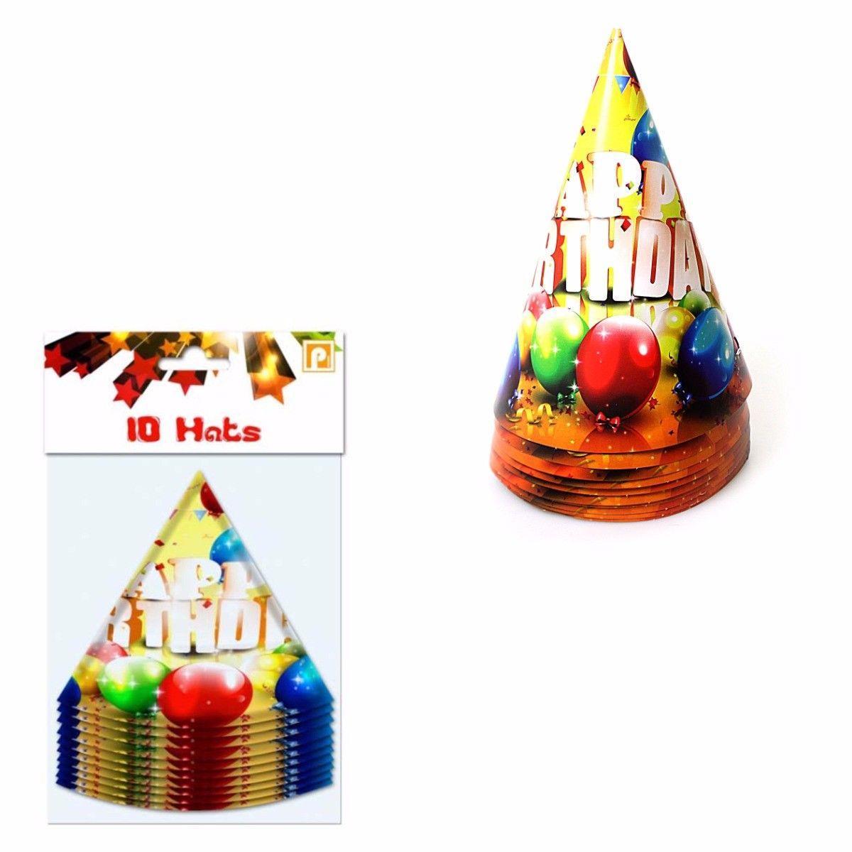 Happy Birthday Childrens Party Hats Pack Of 10 02073 (Large Letter Rate)
