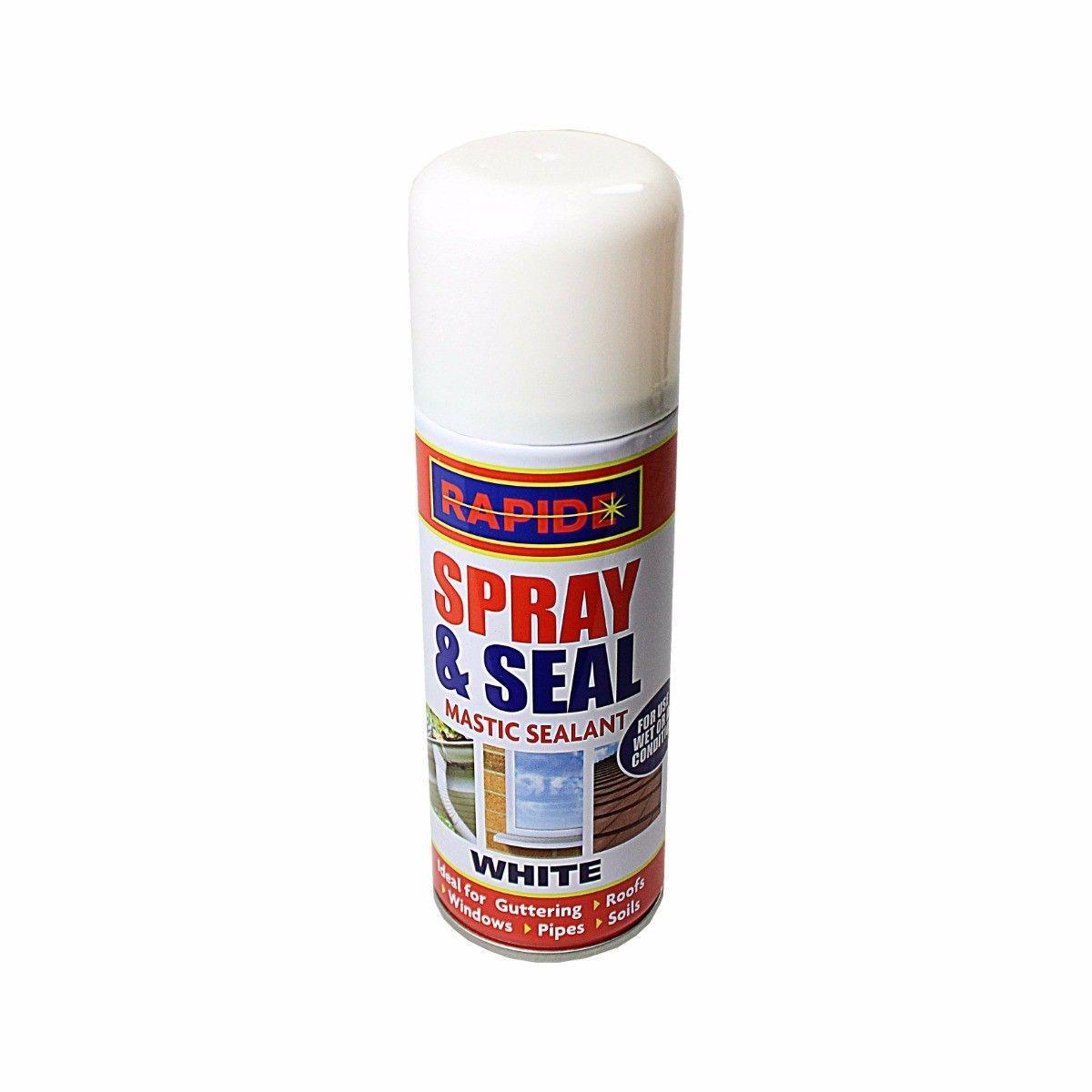 Spray Mastic Instant Leak Stop Spray N Seal Roofs Gutters Pipes 200ml White (Parcel Rate)