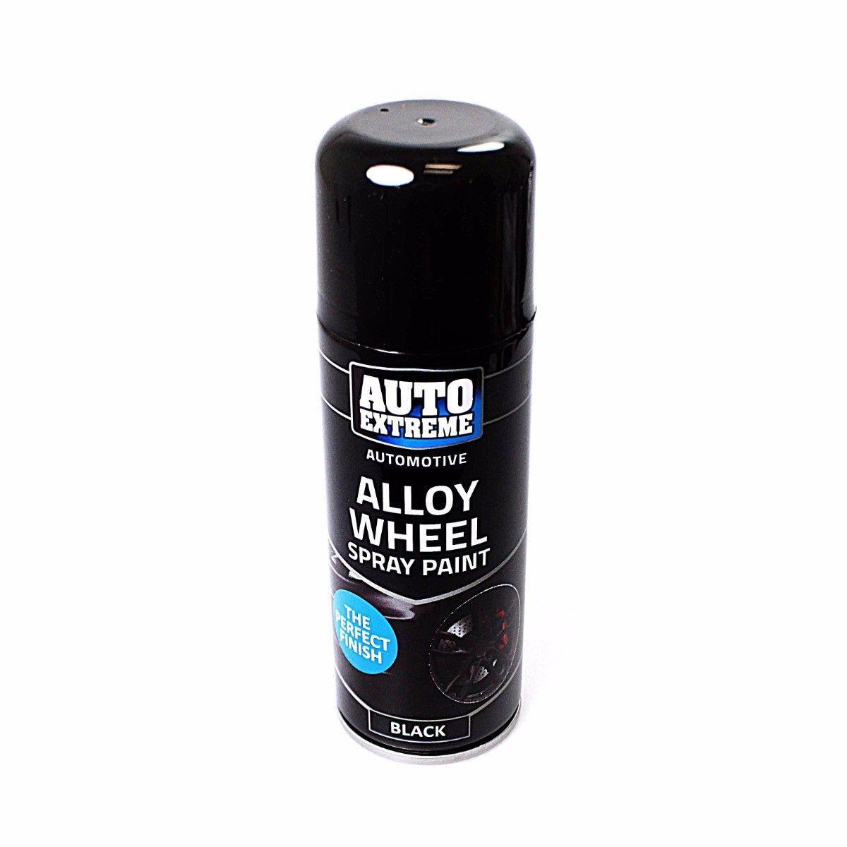 Black Auto Extreme Alloy Wheel Car Bike Van Wood Spray Paint Can 200ml (Parcel Rate)
