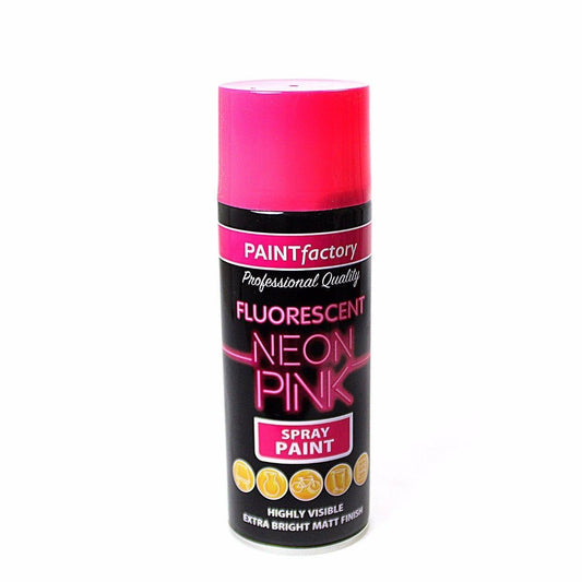 400ml All Purpose NEON PINK Aerosol Spray Paint Can Household Car Plastic   1757 (Parcel Rate)