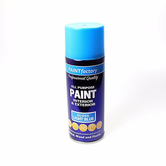 400ml All Purpose Light Blue Gloss Aerosol Spray Paint Can Household Car Plastic  1744 (Parcel Rate)
