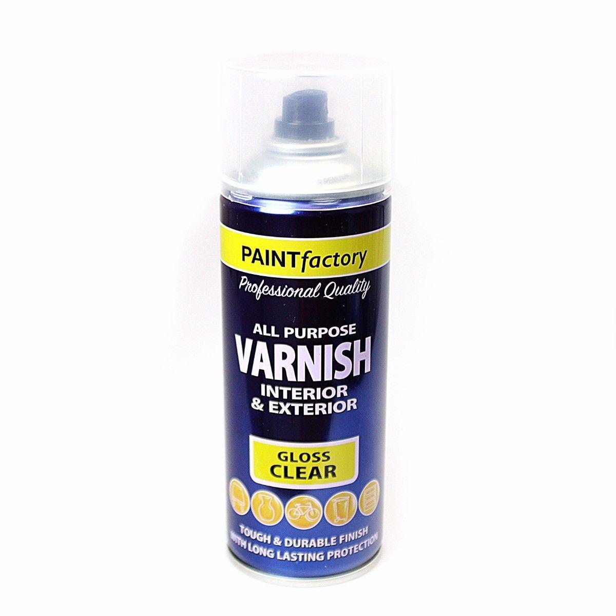 400ml All Purpose Clear Varnish Gloss Spray Paint Household Indoor/Outdoor  1749 (Parcel Rate)