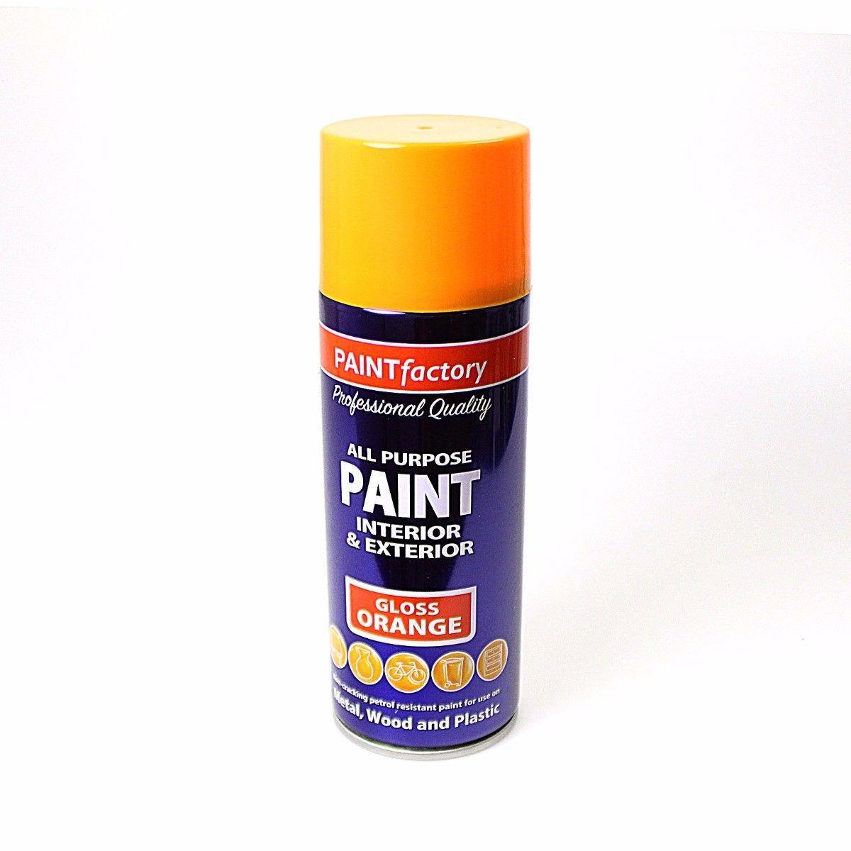 ALL PURPOSE ORANGE GLOSS SPRAY PAINT 400ML (METAL, WOOD AND PLASTIC) 1745 (Parcel Rate)