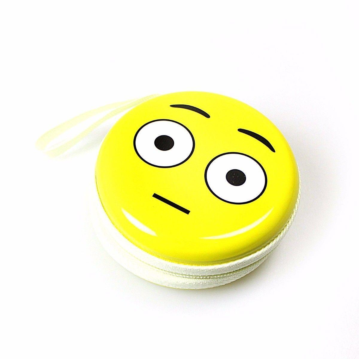 Assorted Emoji Face Earphone Pouch 7.5cm x 7cm   4496 (Large Letter Rate)