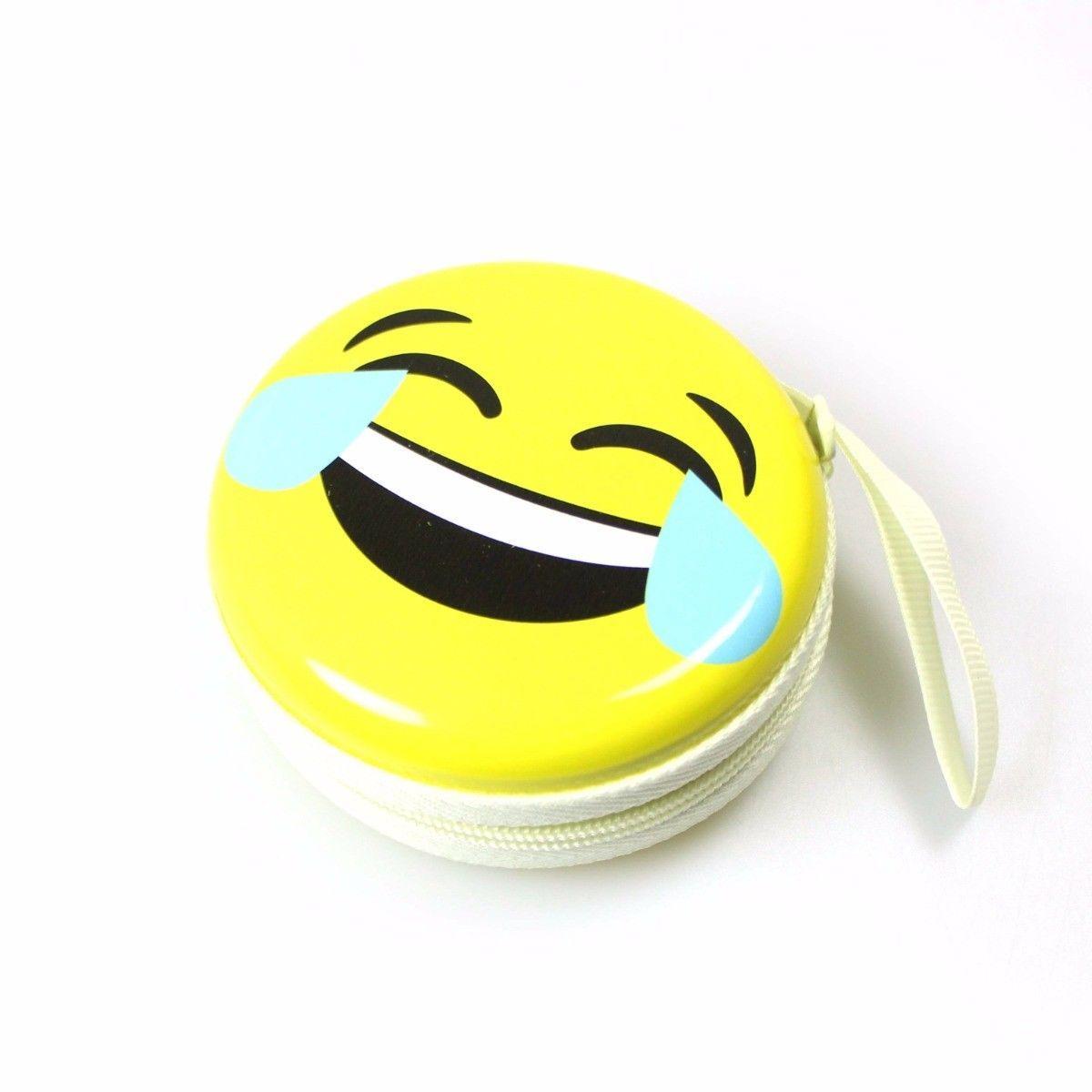 Assorted Emoji Face Earphone Pouch 7.5cm x 7cm   4496 (Large Letter Rate)