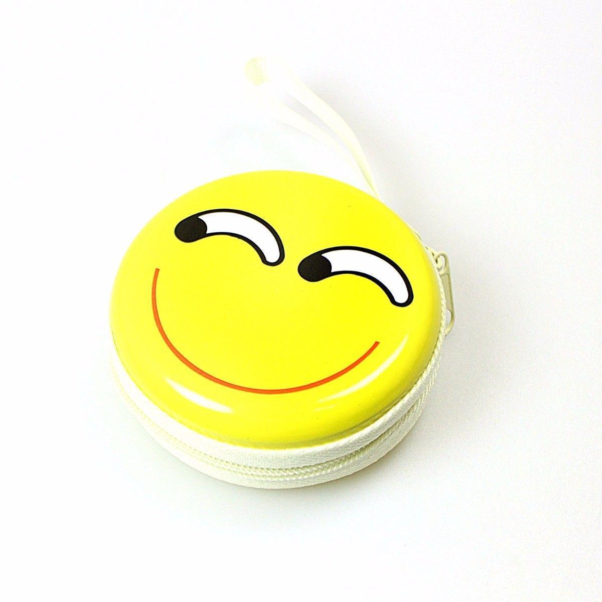 Assorted Emoji Face Earphone Pouch 7.5cm x 7cm   4496 (Large Letter Rate)