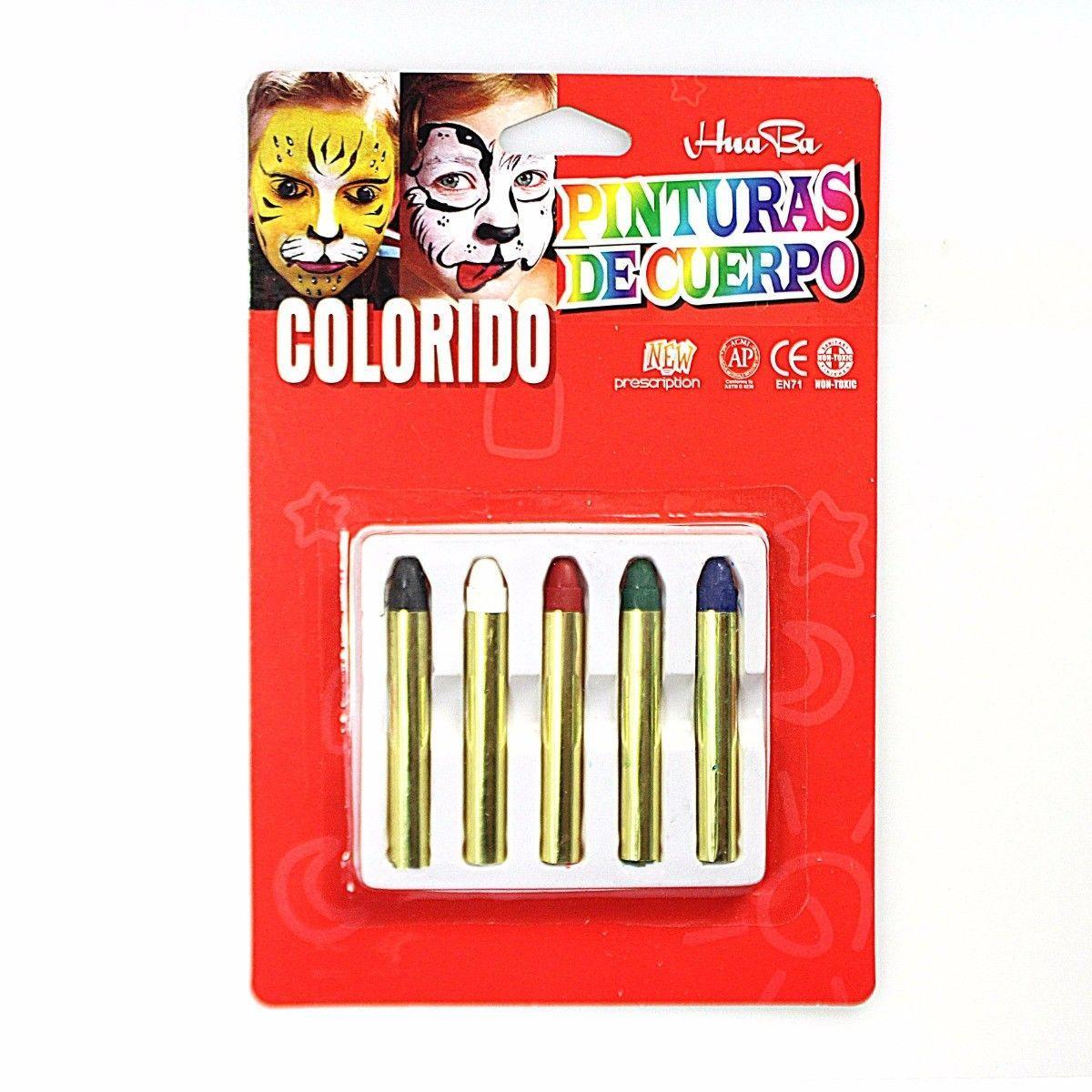 5 PK ASSORTED COLOUR CHILDREN FACE CRAYONS 3002 (Large Letter Rate)