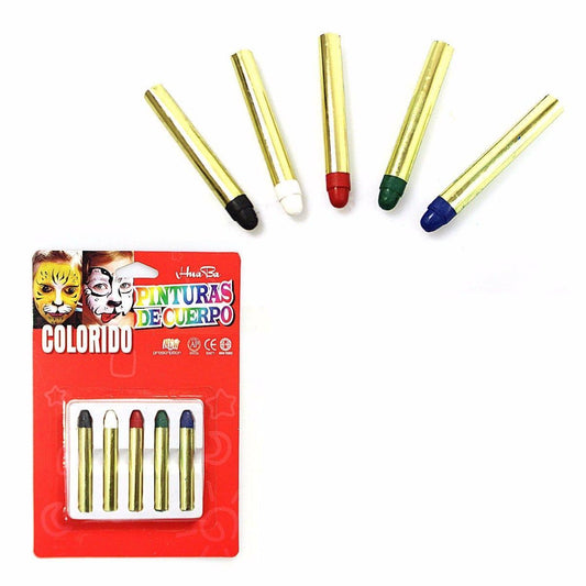 5 PK ASSORTED COLOUR CHILDREN FACE CRAYONS 3002 (Large Letter Rate)