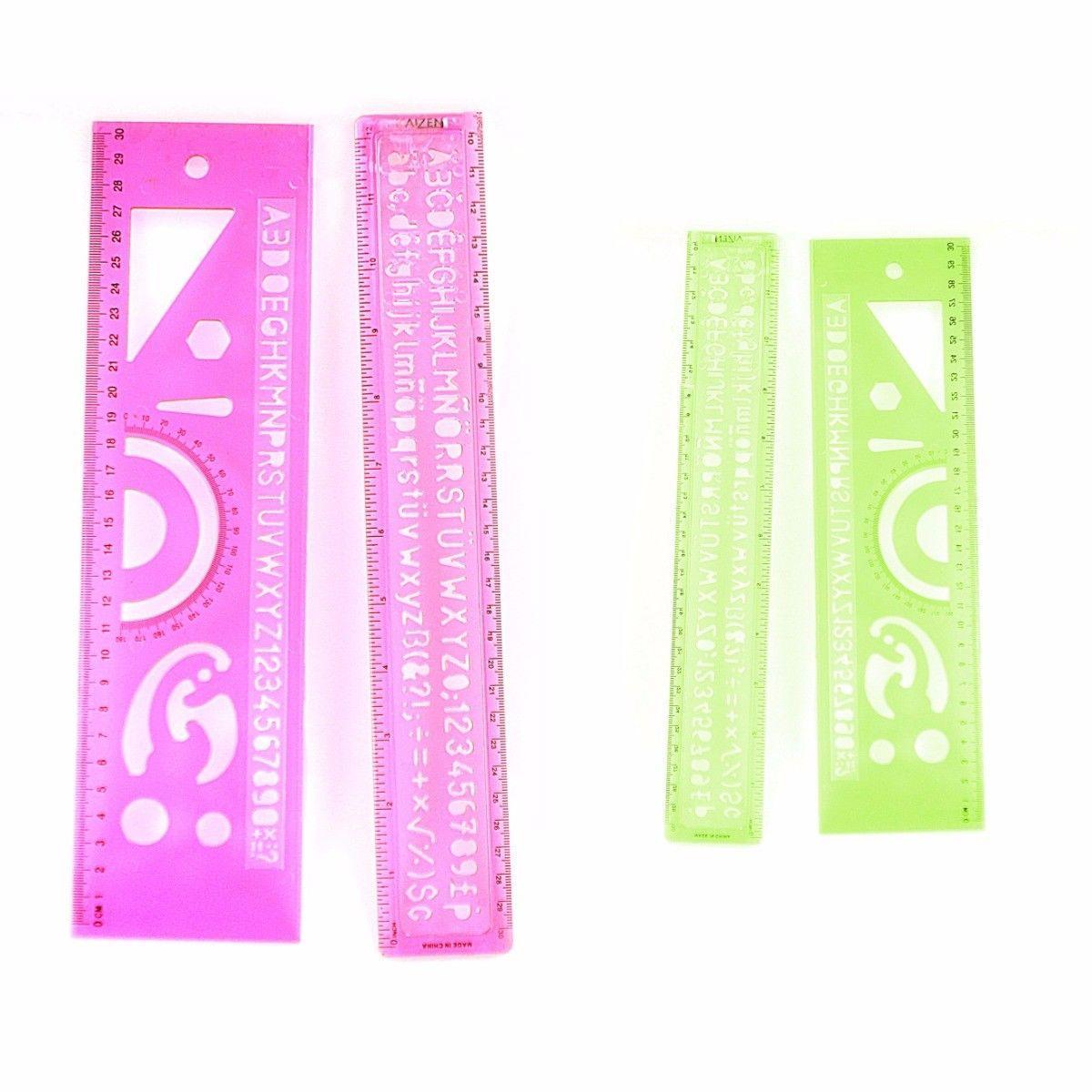 Ruler and Alphabet Set In Pink and Green 2 Pack   3005 (Large Letter Rate)