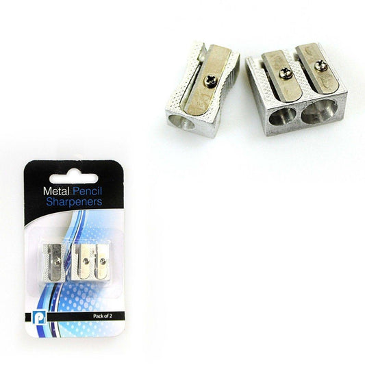 Pack Of 2 Metal Pencil Sharpeners  (Large Letter Rate)