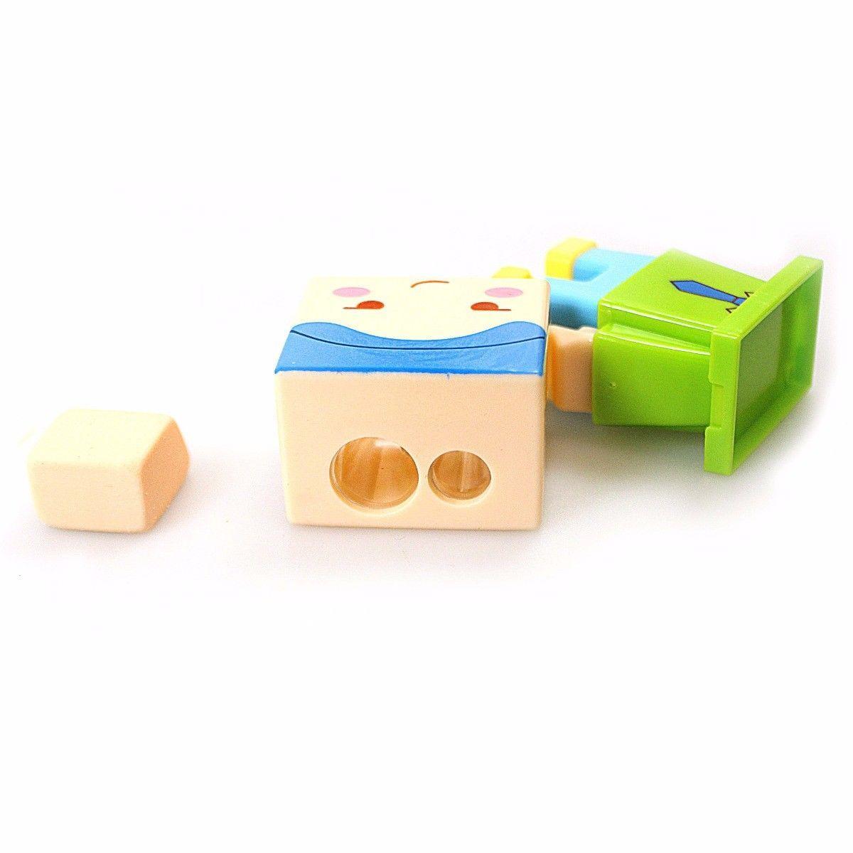 Girls & Boy Figures Pencil Sharpener With Eraser Attached Stationery 1521 (Parcel Rate)