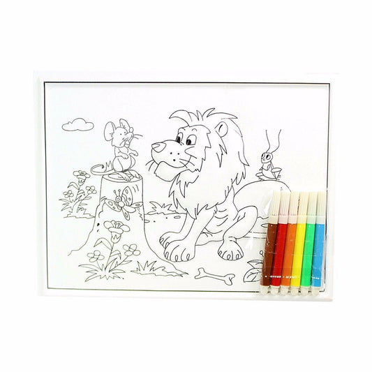 Childrens 3D Poster Art Colouring LEO Includes Pens Arts & Crafts 8349 (Parcel Rate)