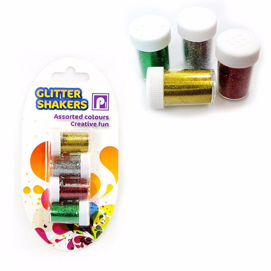Art And Crafts 4 Assorted Colour Creative Fun Glitter Shakers 1 Pack P2447 (Parcel Rate)
