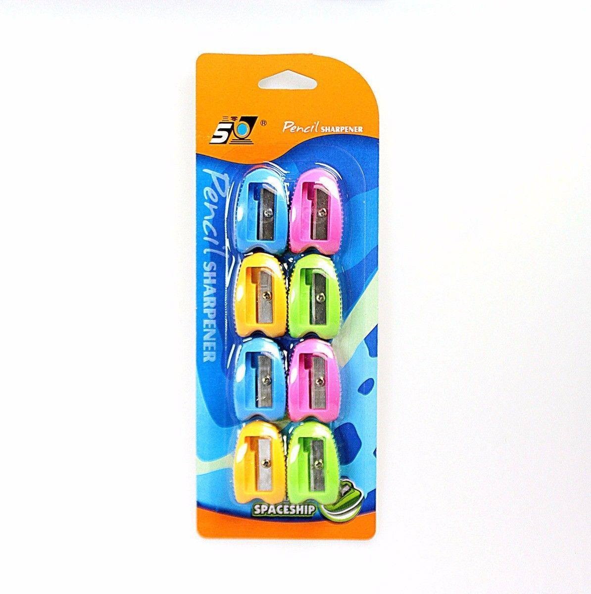 Sharpeners Spaceship Shaped Pack of 8 Assorted Colours 4407 (Large Letter Rate)