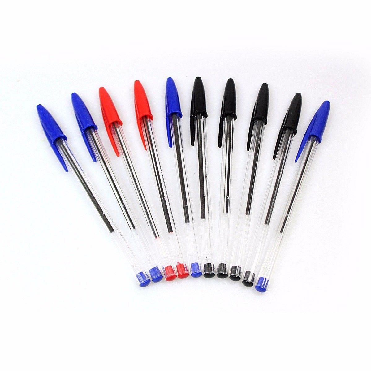 Pack Of 10 Red Blue Black Colour Ballpoint Pens By Pezzi Penna 1548 (Large Letter Rate)