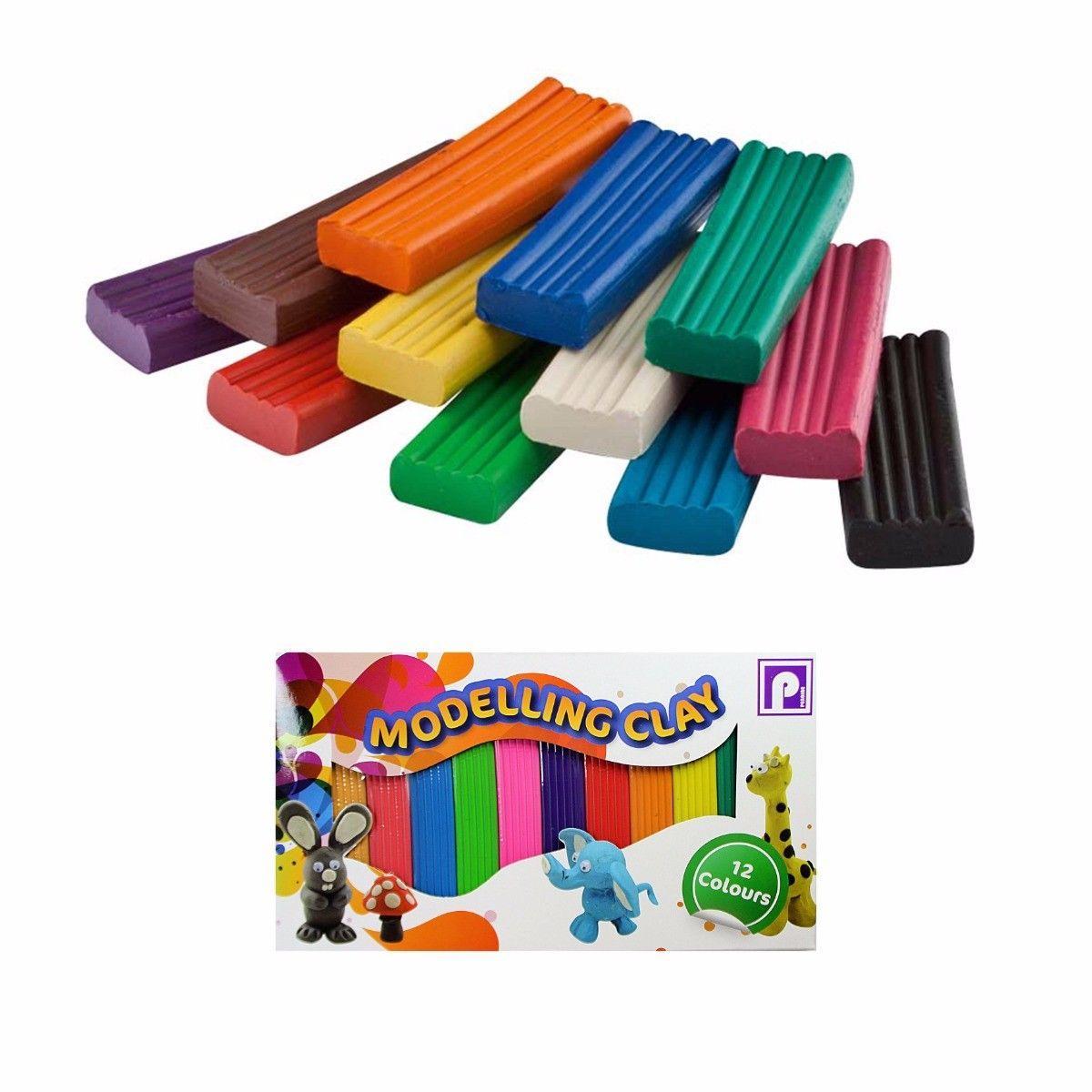 Modelling Clay 12 Assorted Colours Art & Craft 3925 (Parcel Rate)