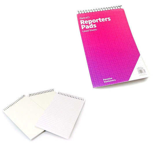 Pack Of 3 Reporters Pads Lined Paper Stationery 3042 (Large Letter Rate)