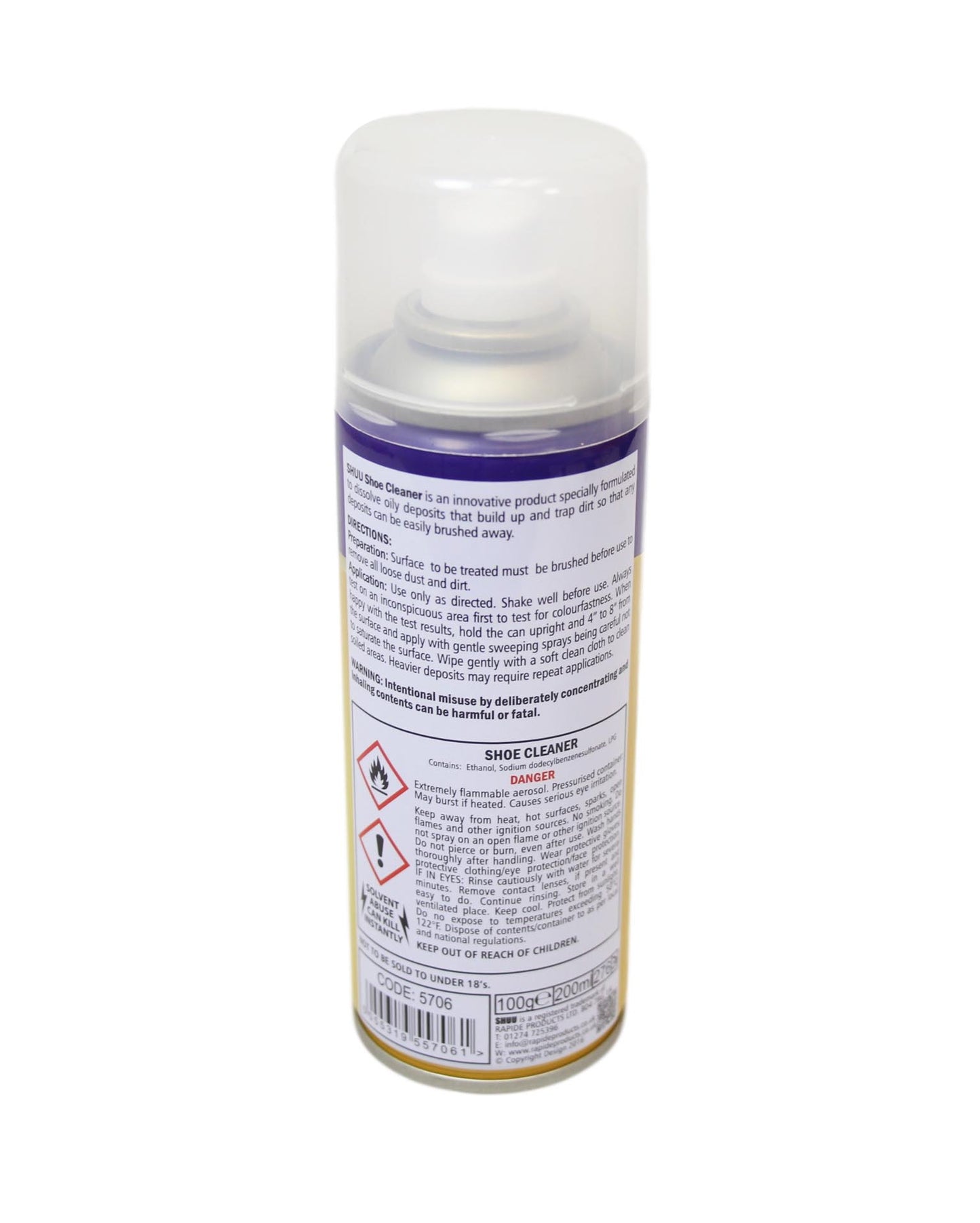 Shuu Shoe Cleaner 200ml Cleans and Protects Shoes Ideal for Leather, Suede, Nubuck and Fabric 5706 (Parcel Rate) 5706 (Parcel Rate)
