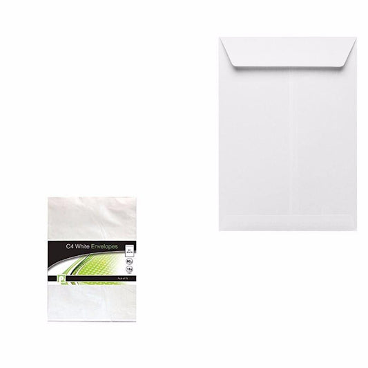 C4 12 Pack White Envelopes Office Supplies Home Peel And Seal Envelopes P2212 (Large Letter Rate)
