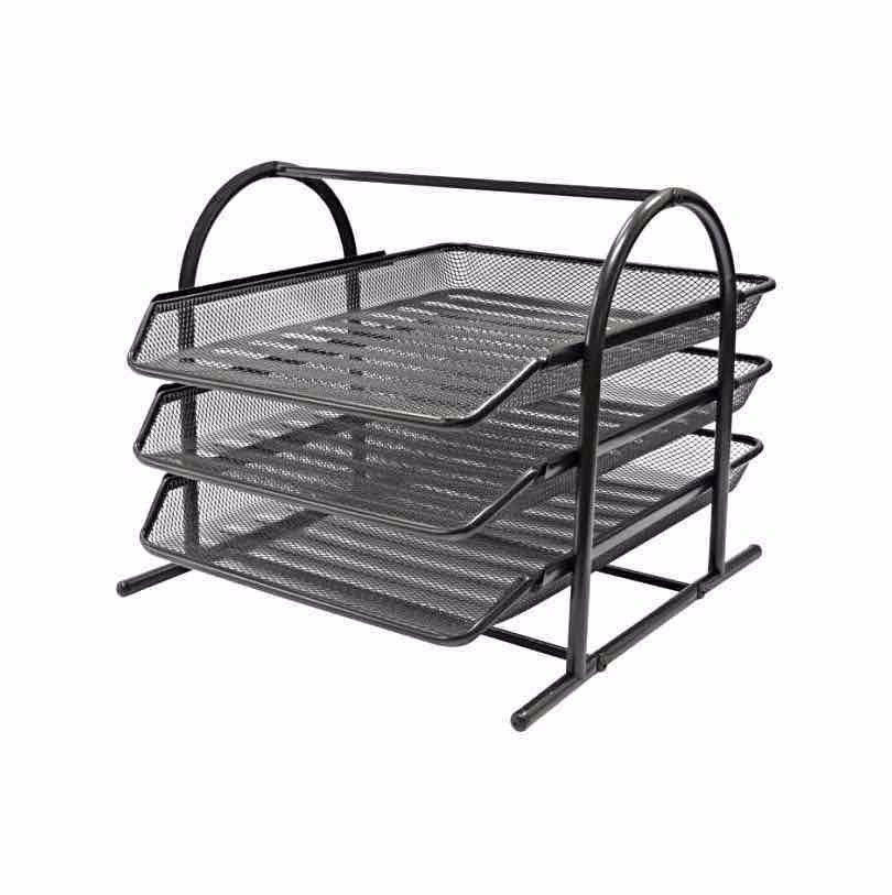 3 Tier Document Tray In Metal Black 3260 (Big Parcel Rate)