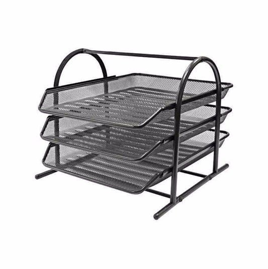3 Tier Document Tray In Metal Black 3260 (Big Parcel Rate)