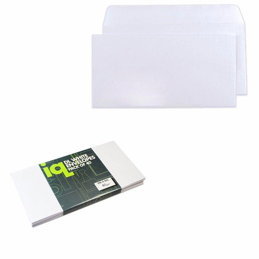 Pack Of 40 DL White Envelopes 80gsm 3257 Home Office Stationery (Parcel Rate)