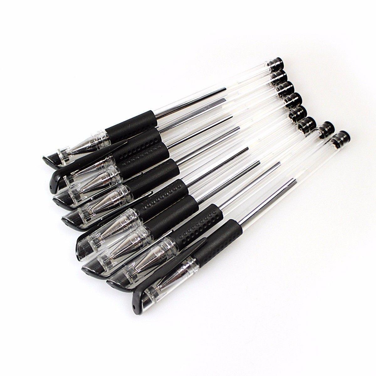 8 Pack Smooth Flow Black Gel Handwriting Pens Home School Office Use 3775 (Large Letter Rate)