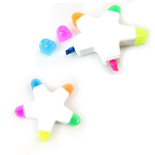 Childrens Novelty Highlighter Star Assorted Colours Arts & Craft 4145 (Large Letter Rate)