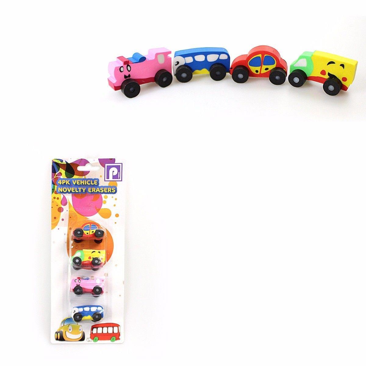 Childrens Fun Novelty Vehicles 4 Pack Stationery Home Arts & Crafts 3968 (Large Letter Rate)