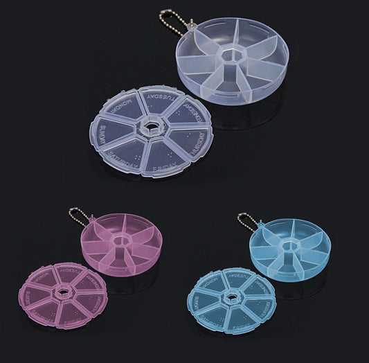 Pill Box Holder 7 Days Mon-Sun Medicine Pill Holder Plastic Container 3 Colours 0456 (Large Letter Rate)