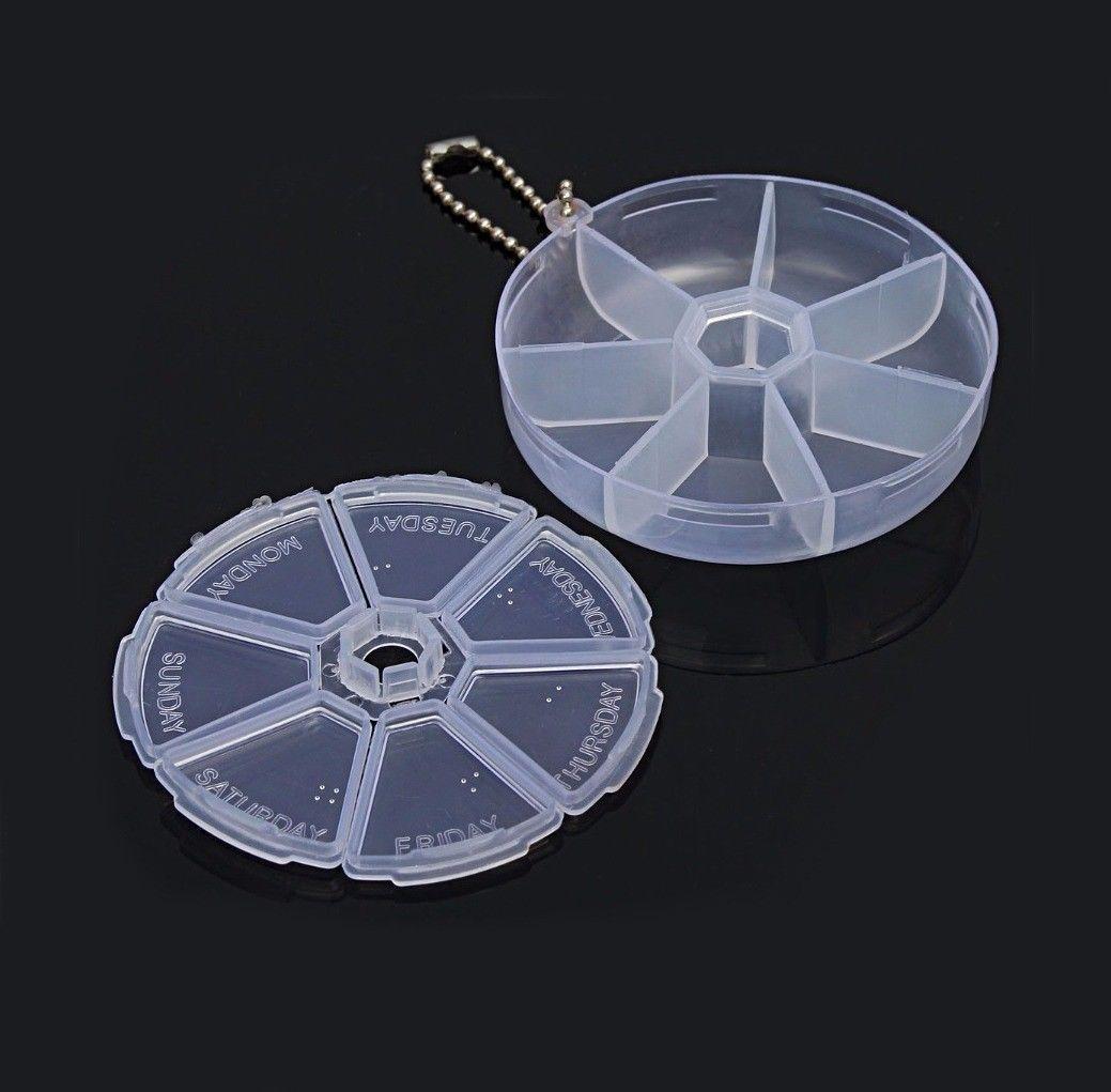 Pill Box Holder 7 Days Mon-Sun Medicine Pill Holder Plastic Container 3 Colours 0456 (Large Letter Rate)