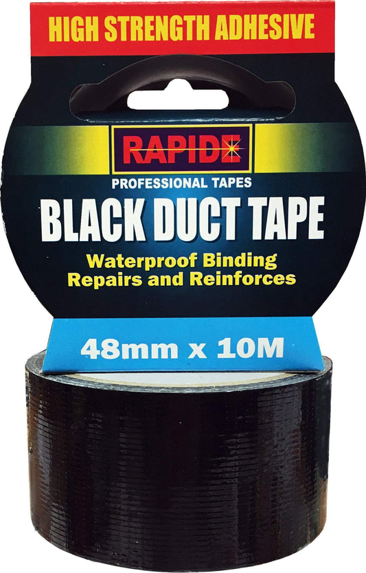 Rapide High Strength Adhesive Black Duct Tape Waterproof 48mm x 10m 5809 (Parcel Rate)