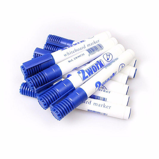 10 Pack Blue Whiteboard Marker Pens For Multipurpose Use  9735 (Large Letter Rate)