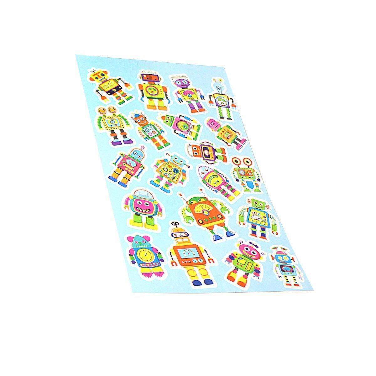 12 Sheets Robot Stickers Childrens Party Bag Fillers 3710 (Parcel Rate)