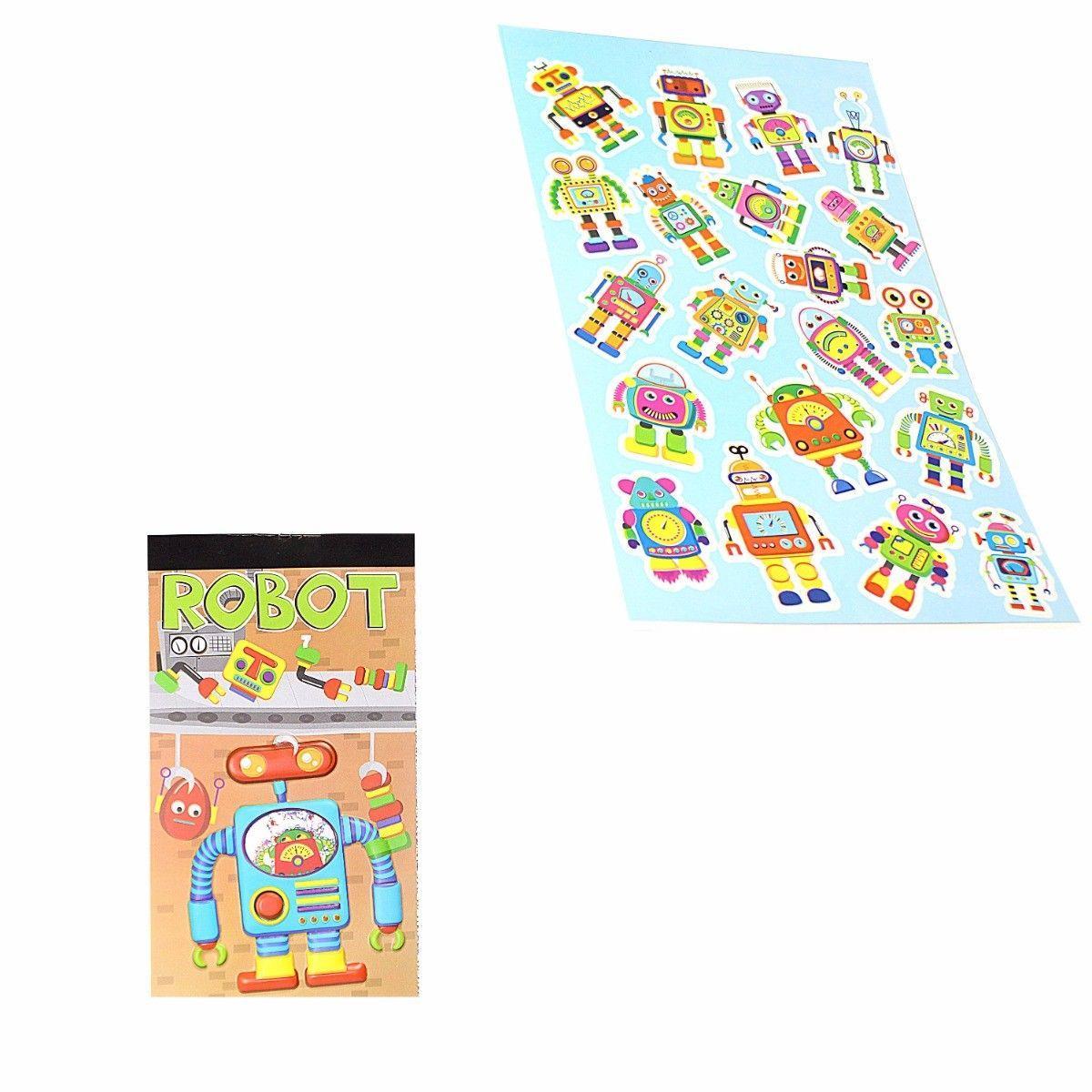 12 Sheets Robot Stickers Childrens Party Bag Fillers 3710 (Parcel Rate)